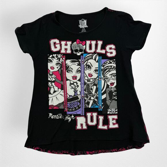 Monster‎ High Girls Short Sleeve Graphic Tee Size L 10/12 - Picture 1 of 5